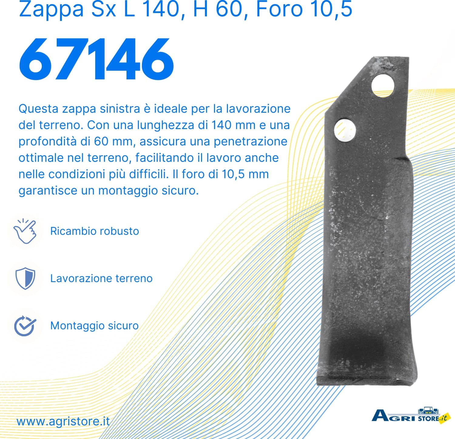 Zappa sx L 140,H 60,foro 10,5 - 6