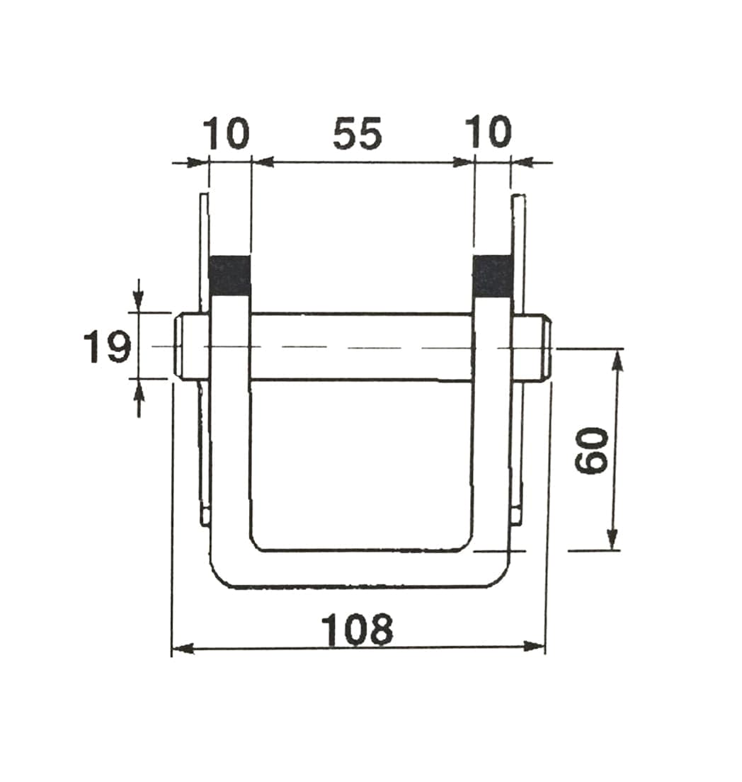 Forcella completa di perno Ø 19mm - 8