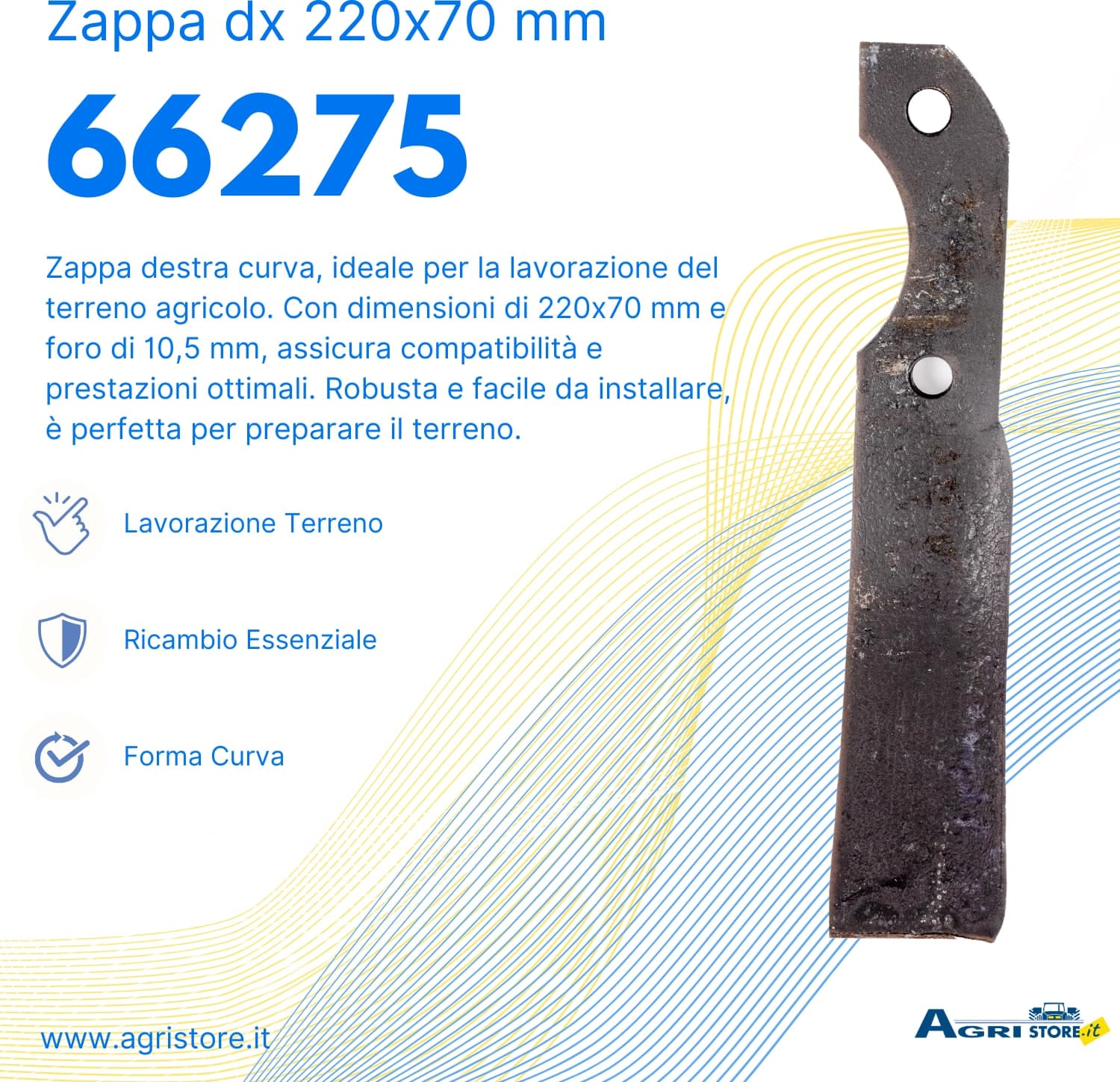 Zappa dx L 220,H 70,foro 10,5 - 6