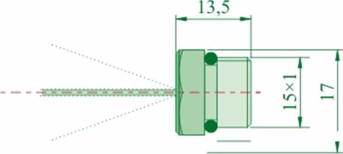 Ugello cono M15 x 1 con foro Ø 3,5mm confezione da 5 pezzi - 2