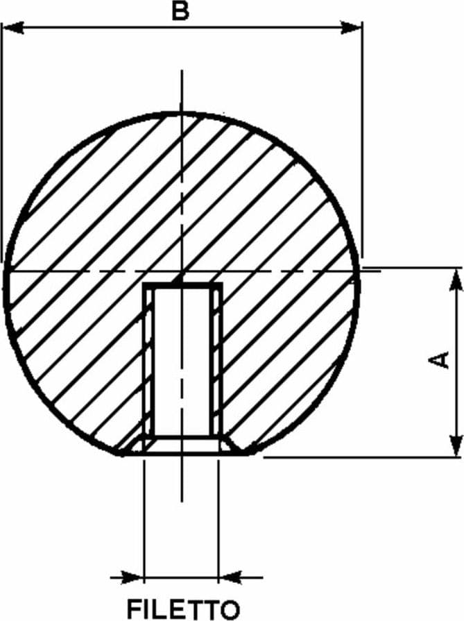 Pomolo a sfera Ø 45mm filetto 14MAx18mm confezione da 10 pezzi - 2
