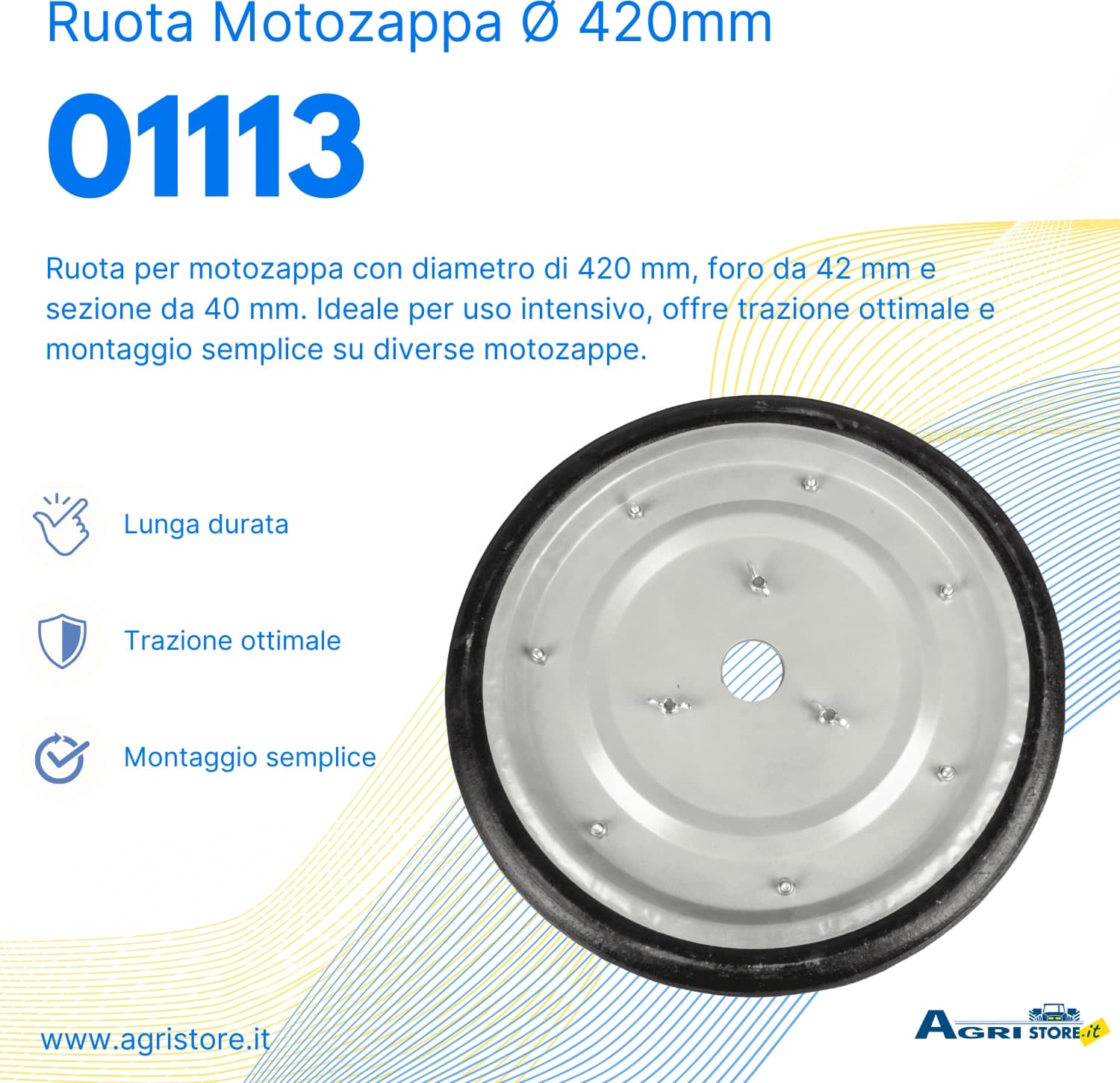 Ruota per motozappa Ø 420mm - 6