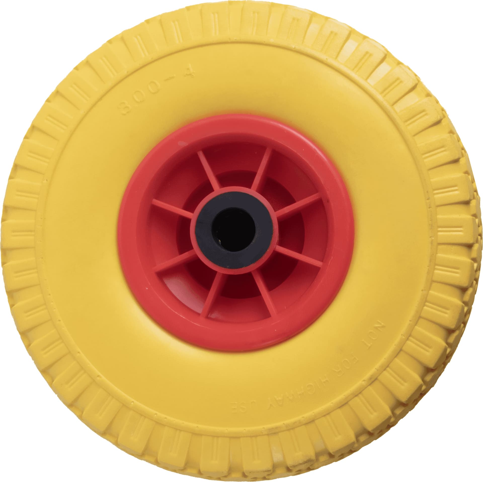 Ruota per carrelli gialla in poliuretano 3.00x4” portata 50kg Ø 250mm - 2