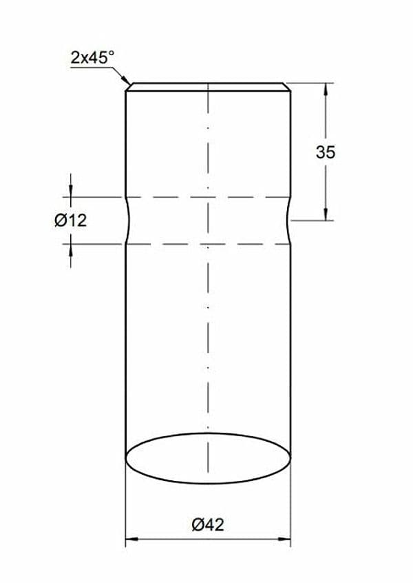 Punta forata per caricamento frontale ø 42 lunghezza 1400mm - 3