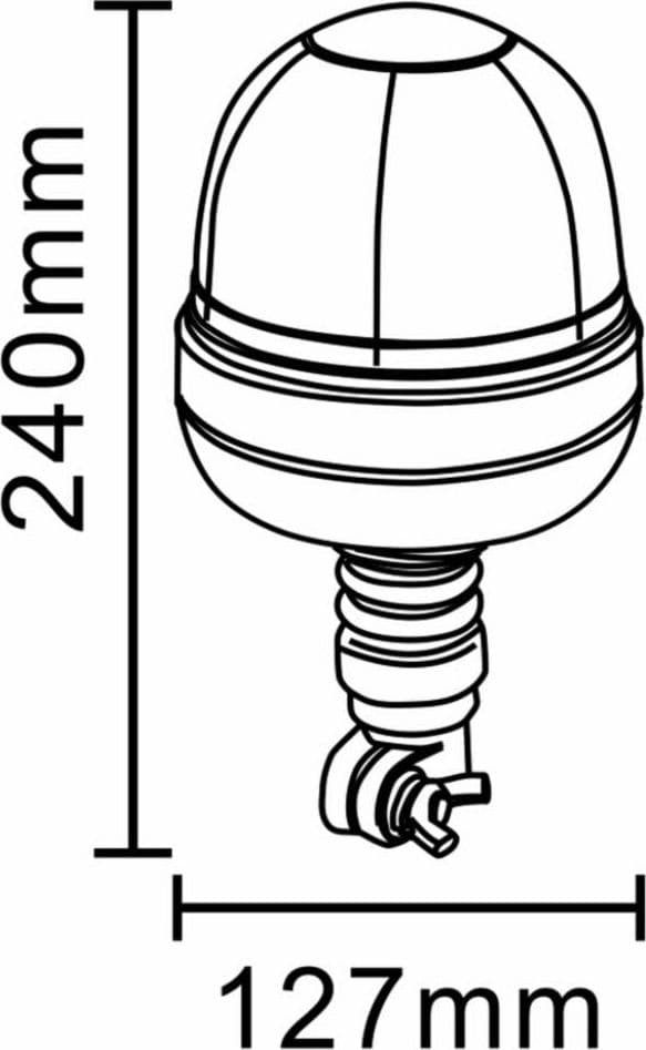 Lampeggiante per trattori alogeno base flessibile a baionetta 24V 70W - 2