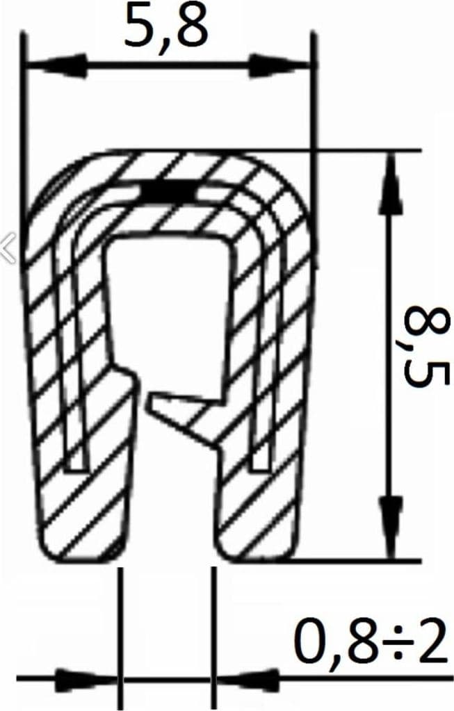 Guarnizione coprilamiera fino a 2,5mm (5 mt) - 3