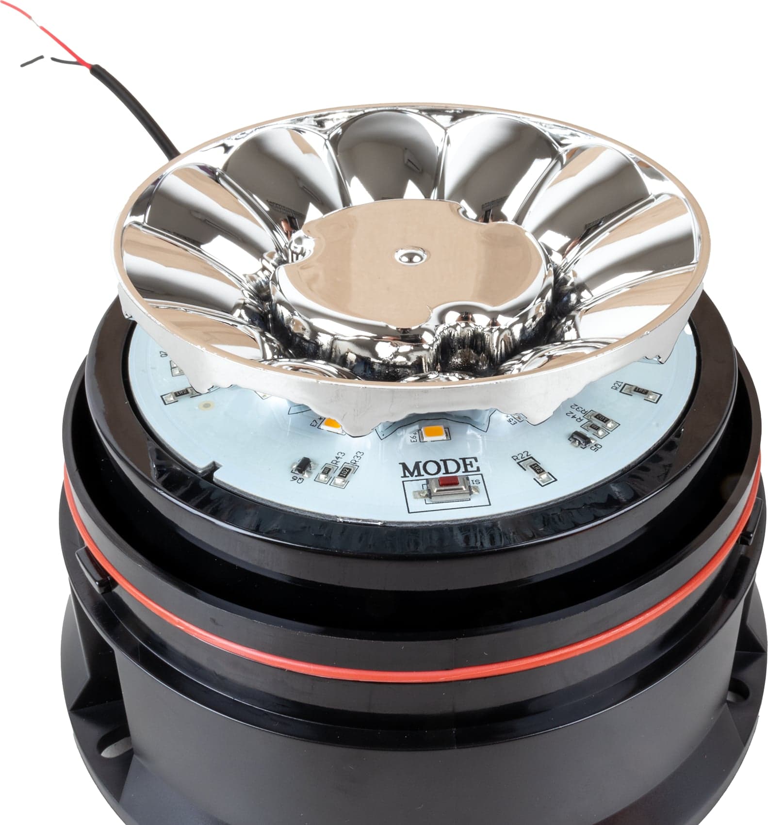 Lampeggiante base piana 12 LED 12-24V - 6