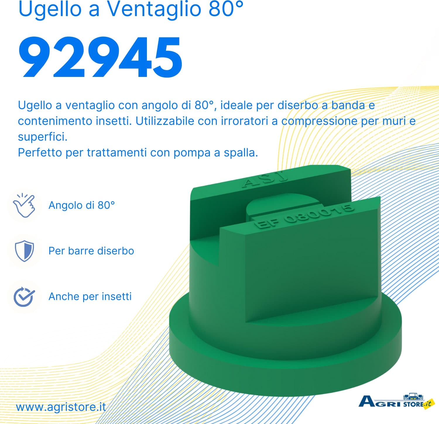 Ugello a ventaglio con angolo ad 80° EF80015 confezione da 15 pezzi - 2