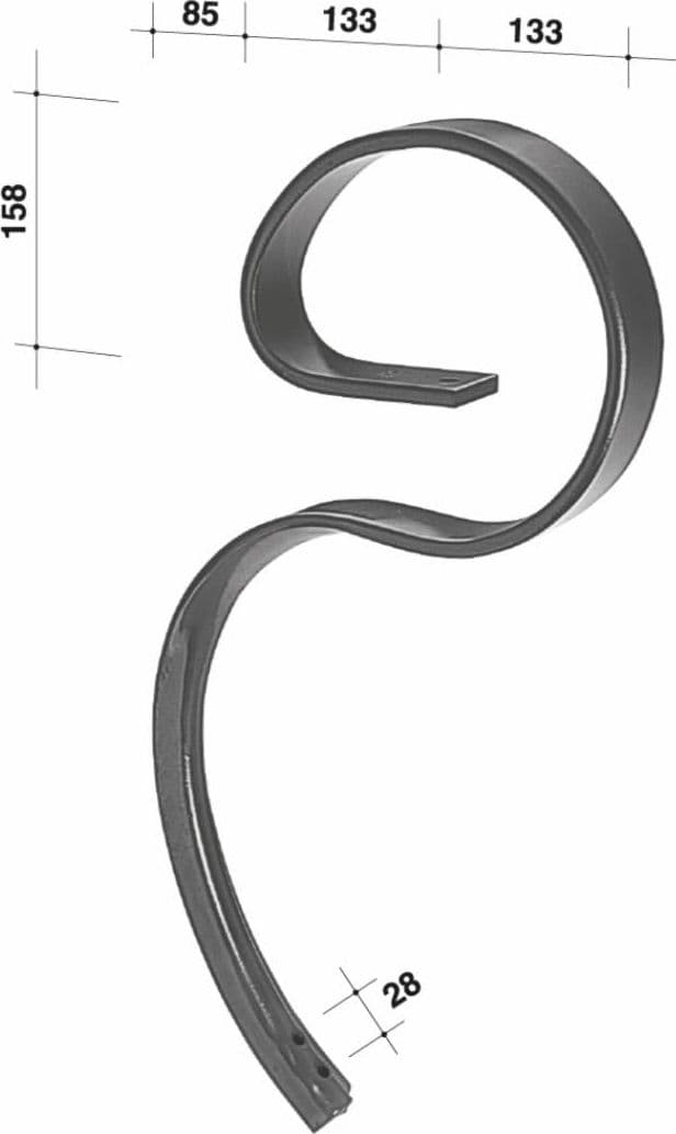 Molla senza vomere con interasse 28mm 60x12mm - 2