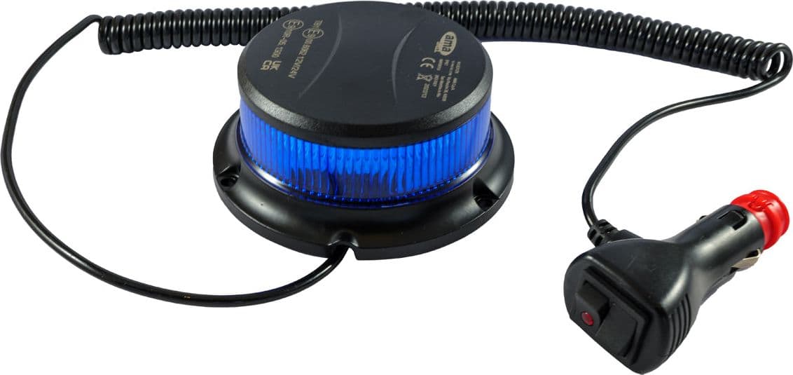 Lampeggiante a led blu 12-24V base magnetica - 2