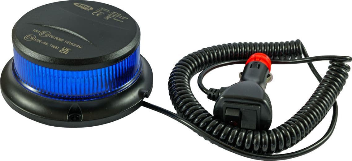 Lampeggiante a led blu 12-24V base magnetica - 3
