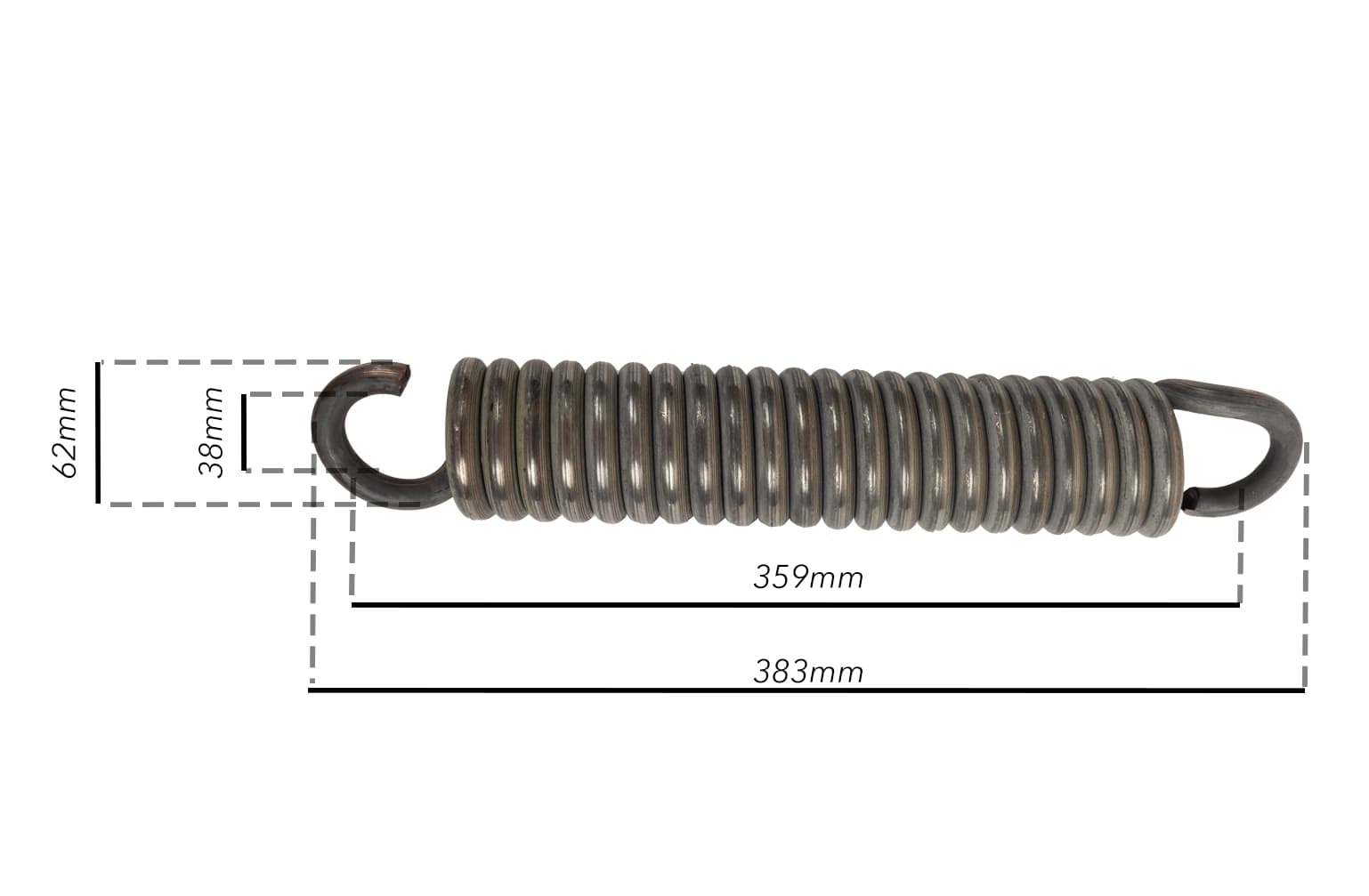 Molla tiller 383mm con gancio aperto Ø 12mm adattabile Nardi - 2