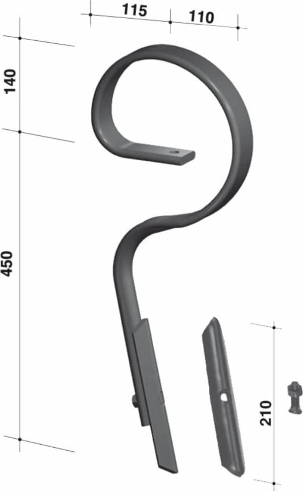 Molla flex Jackpot con vomere 45x12mm adattabile Kongskilde - 2