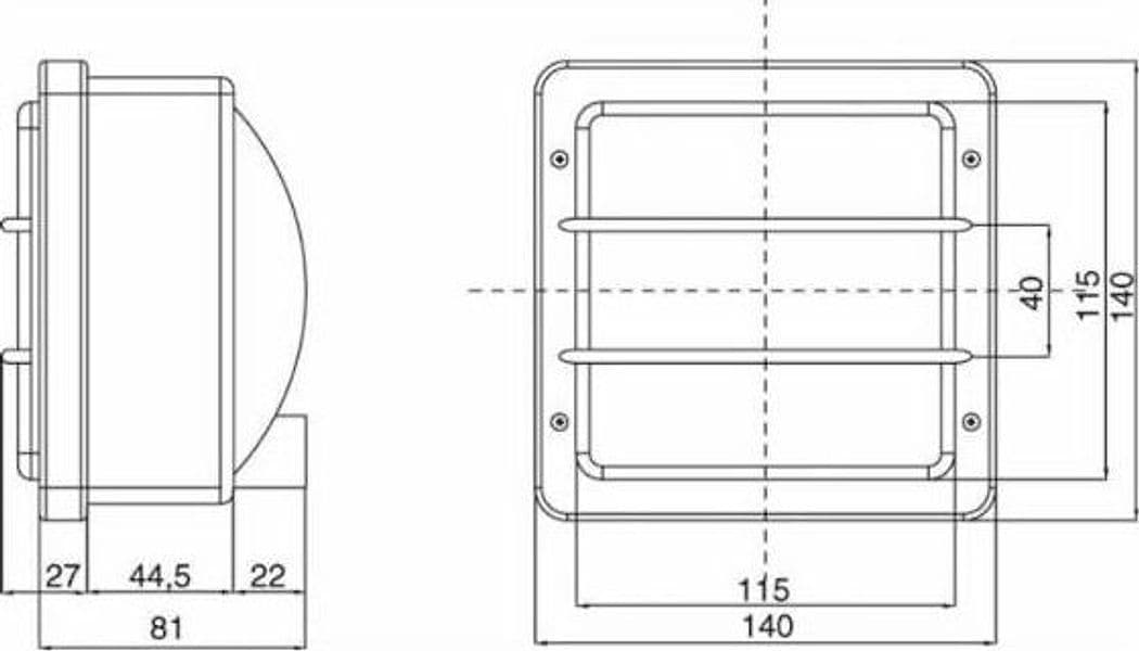 Proiettore simmetrico anteriore 140x140mm adattabile Cobo 05103000 - 6