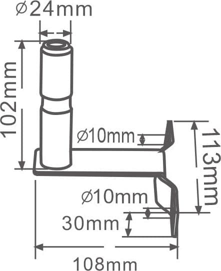 Piantone supporto lampeggiante con staffa laterale - 3