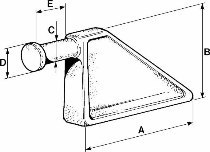 Piantone forgiato per chiusura a blocco delle sponde di rimorchi lungo 130mm Ø 30mm - 2