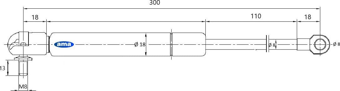 Molla a gas N200 L300 C109 - 3