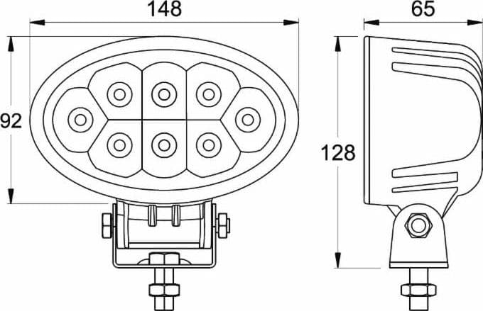 Faro da lavoro ovale 8 LED 24W 12-28V - 6