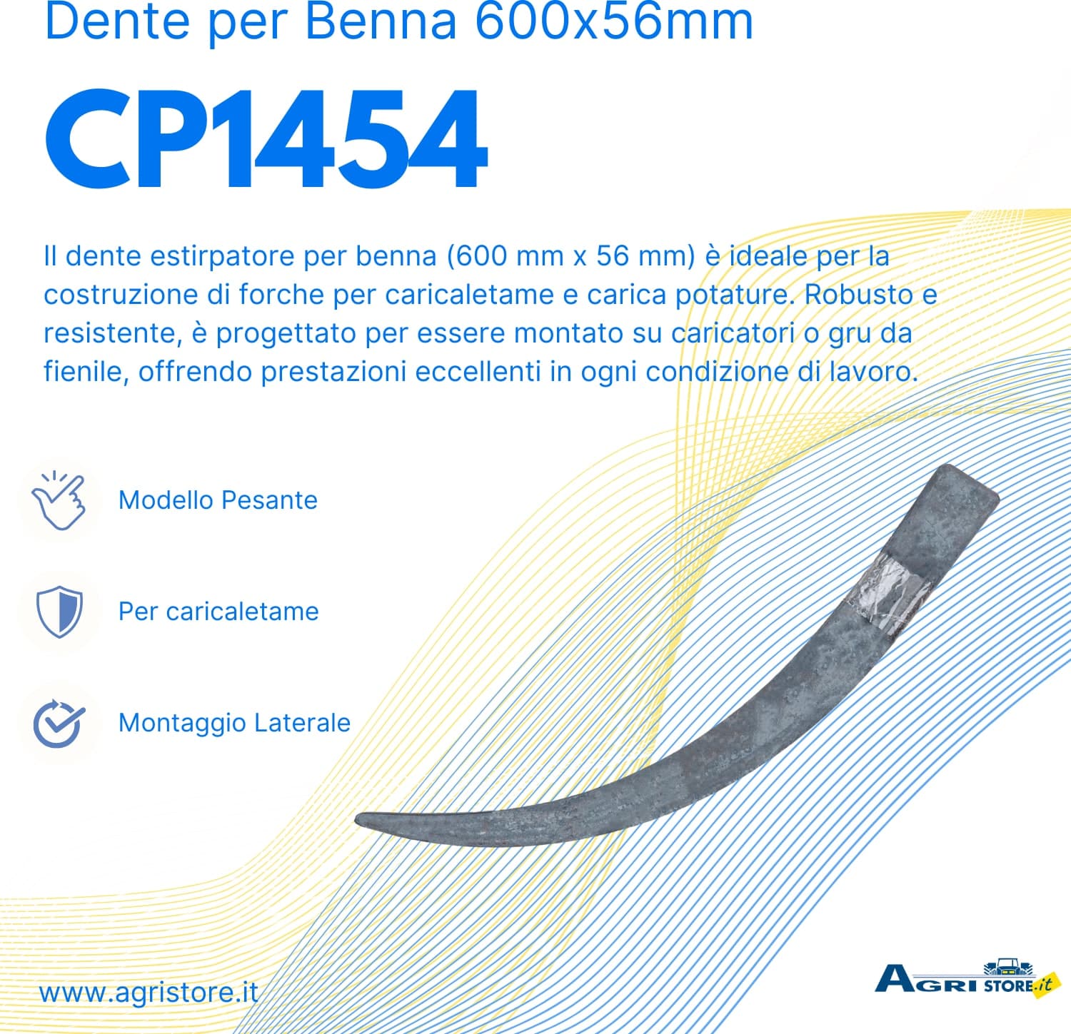 Dente per benna pesante lunghezza 600mm larghezza 56mm - 5