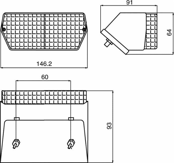 Fanale posteriore alogeno sinistro 145x65mm - 2