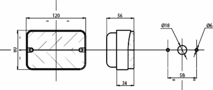 Fanale posteriore alogeno dx-sx 120x80mm confezione da 2 pezzi - 2
