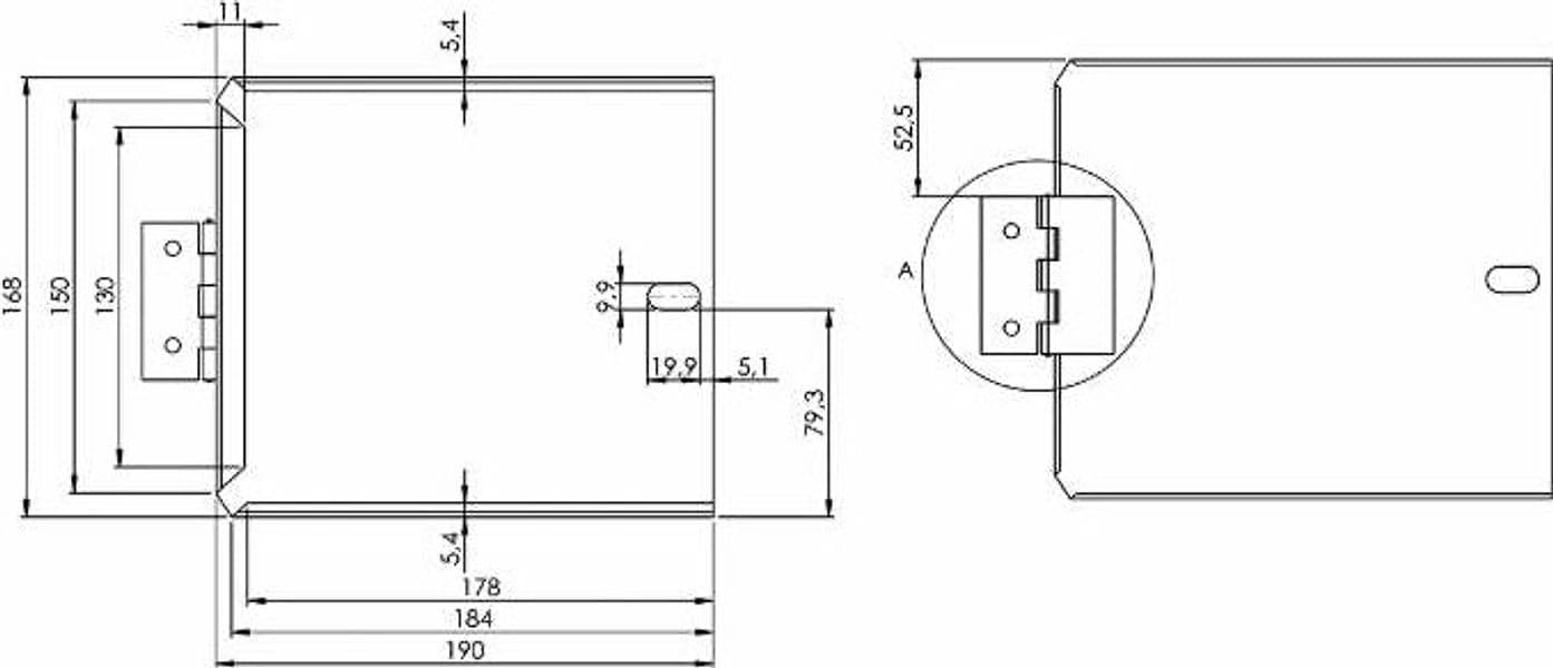 Portatarga con cerniera in acciaio inox 165x165mm - 7
