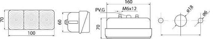 Fanale anteriore direzione posizione dx-sx 162x70mm - 2