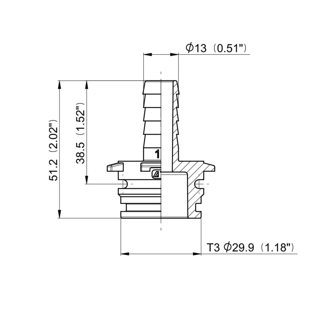 Portagomma dritto Arag con attacco T3M e diametro 13mm confezione da 10 pezzi - 2