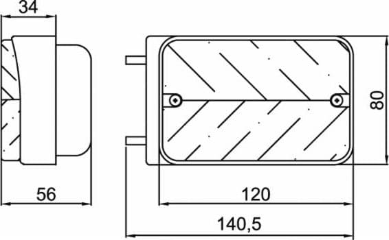 Fanale direzione posizione dx 120x80mm con attacco laterale - 4
