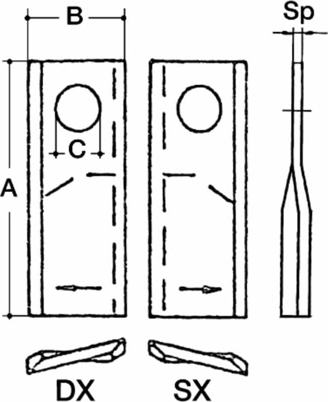 Coltello Sx Piegato 110x47x3mm Galfrè 108 confezione da 10 pezzi - 2