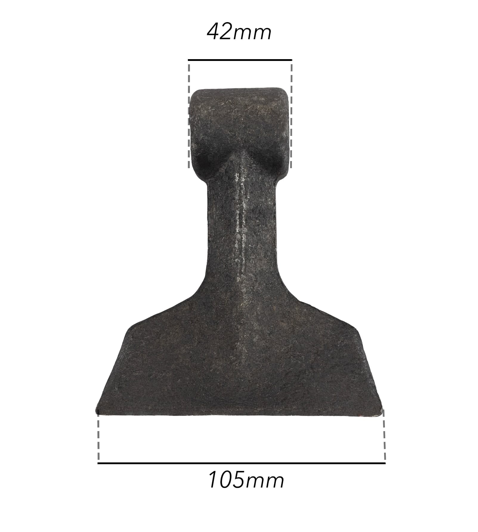Mazza trincia dentata 100x120mm attacco 42mm e foro 20,5mm - 4