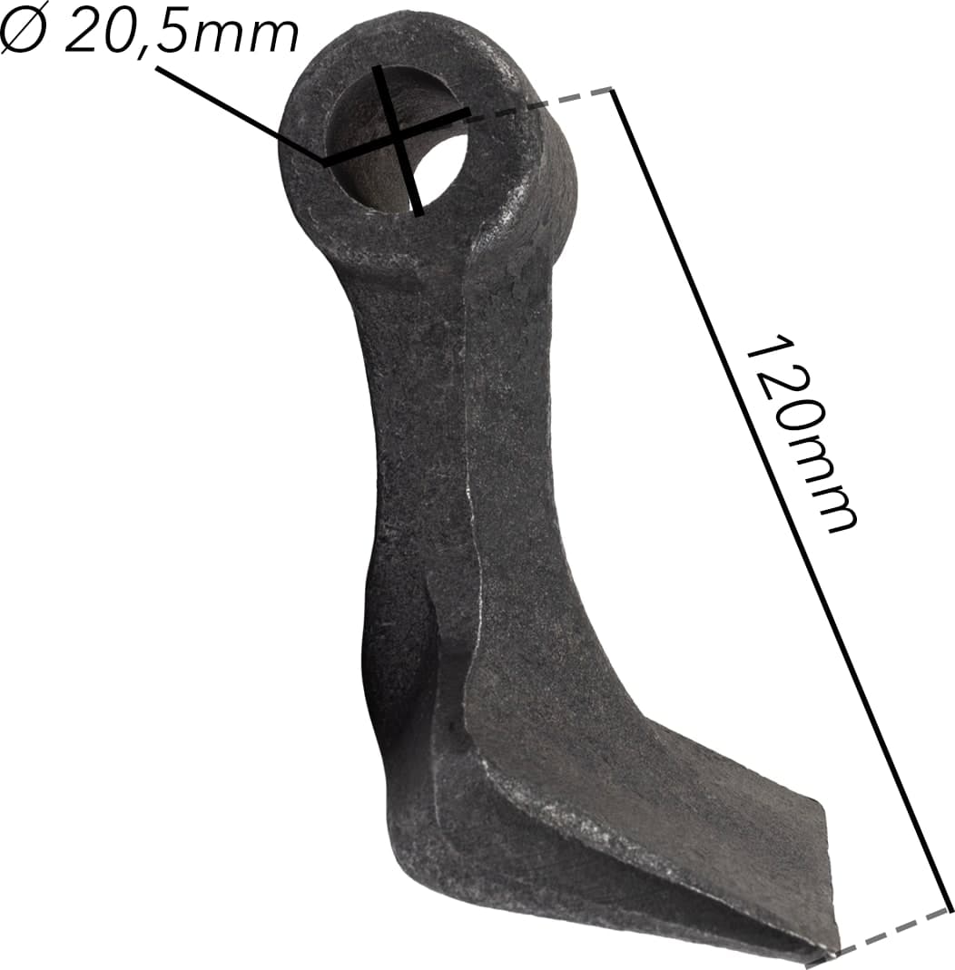 Mazza trincia dentata 100x120mm attacco 42mm e foro 20,5mm - 5
