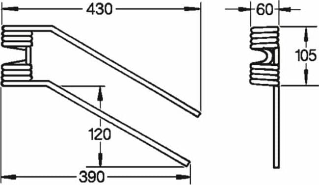 Dente girello dx adattabile Fcr e Gaspardo filo 9 confezione da 5 pezzi - 5