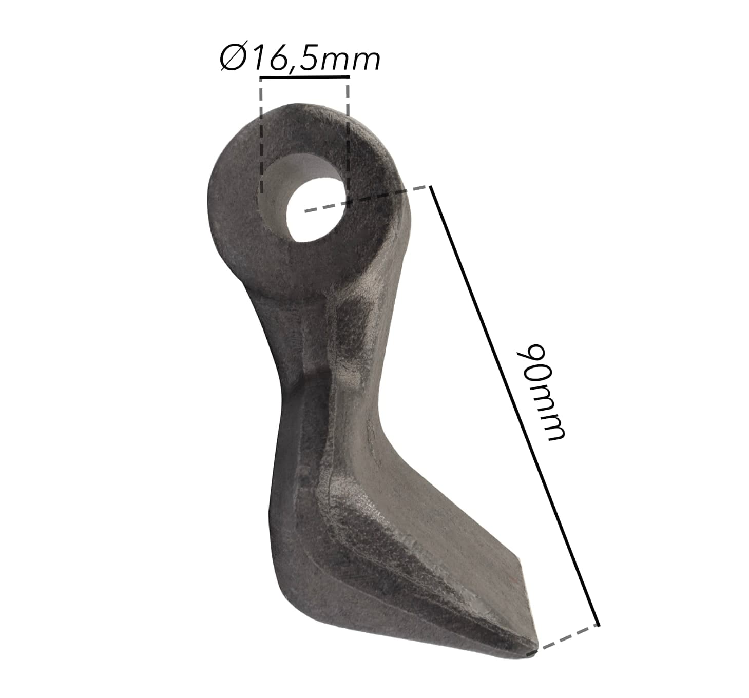 Mazza trincia larghezza 120mm lunghezza 90mm con attacco 40mm e foro 16,5mm - 5