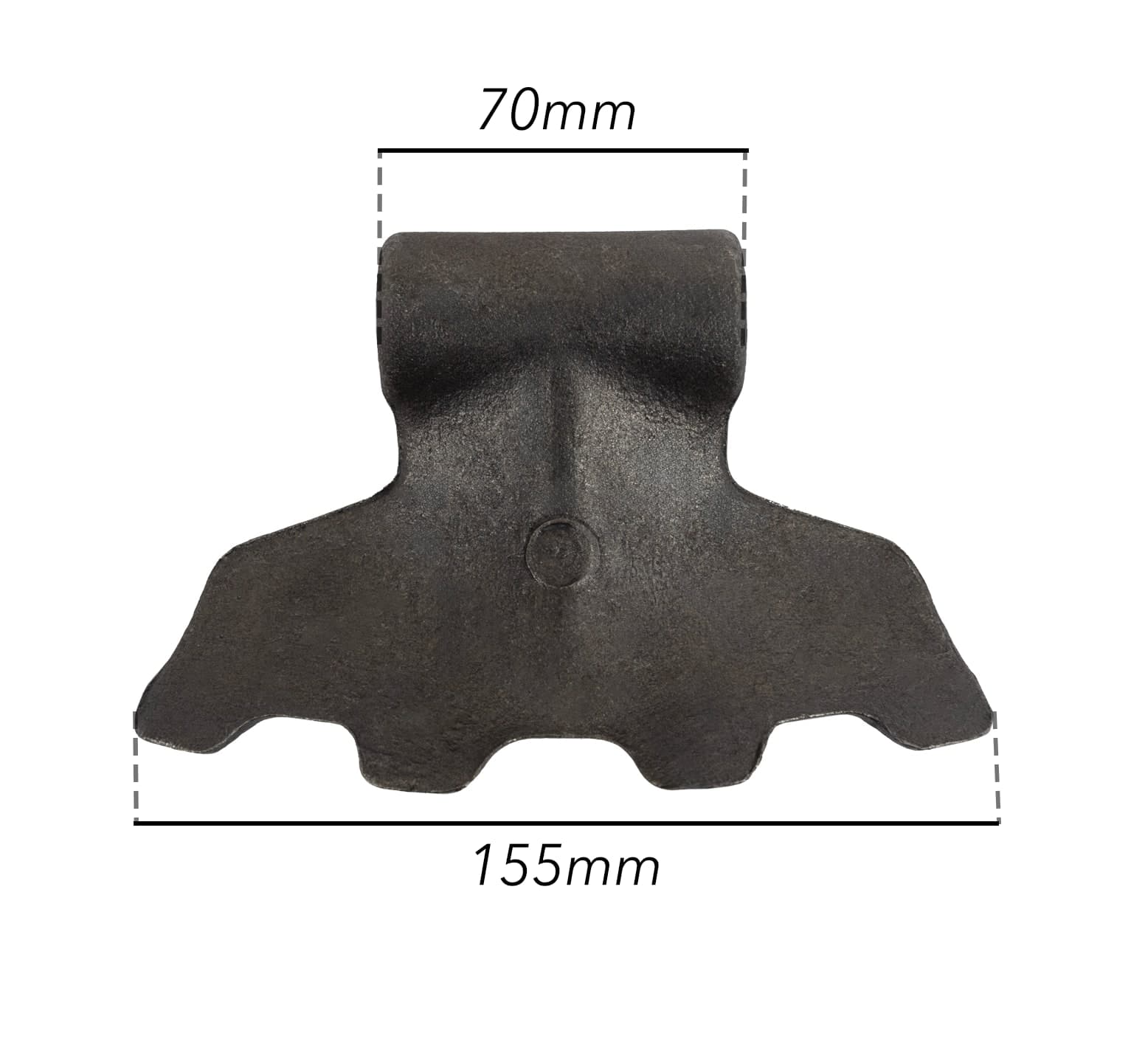 Mazza trincia dentata 155x85mm attacco 70mm e foro 16,5mm - 4