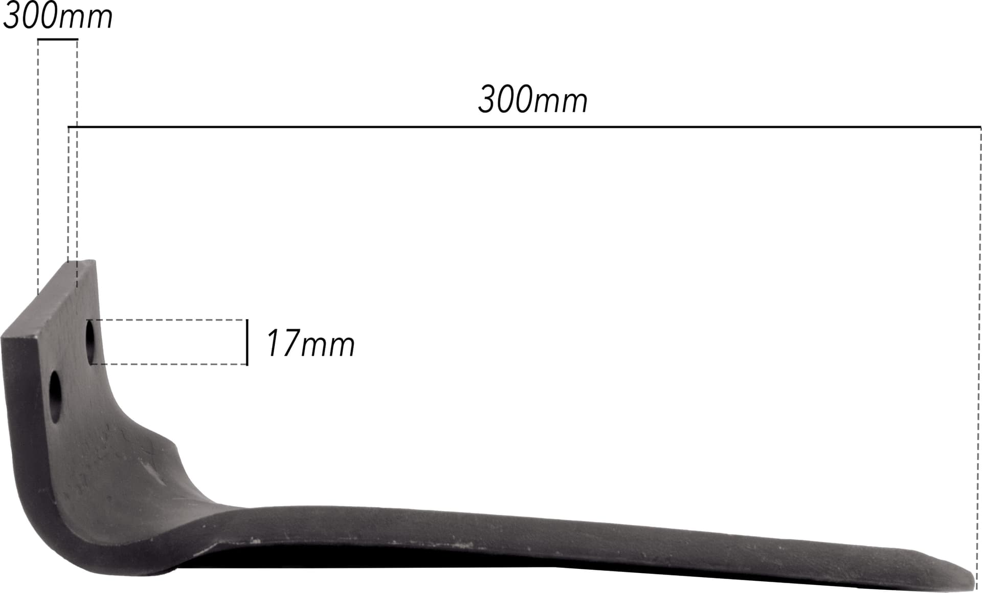 Dente dx per erpice lunghezza 300mm larghezza 100mm - 5