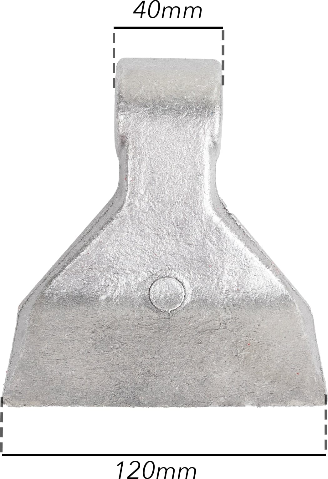Mazza trincia larghezza 120mm lunghezza 110mm attacco 40mm e foro Ø 16,5mm - 3