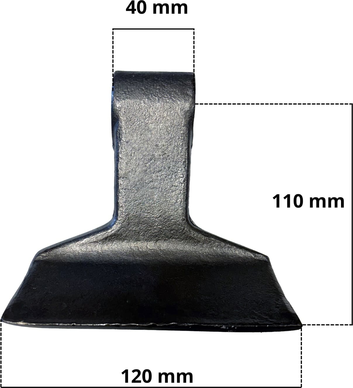 Mazza trincia larghezza 120mm lunghezza 110mm attacco 40mm e foro Ø 16,5mm - 4