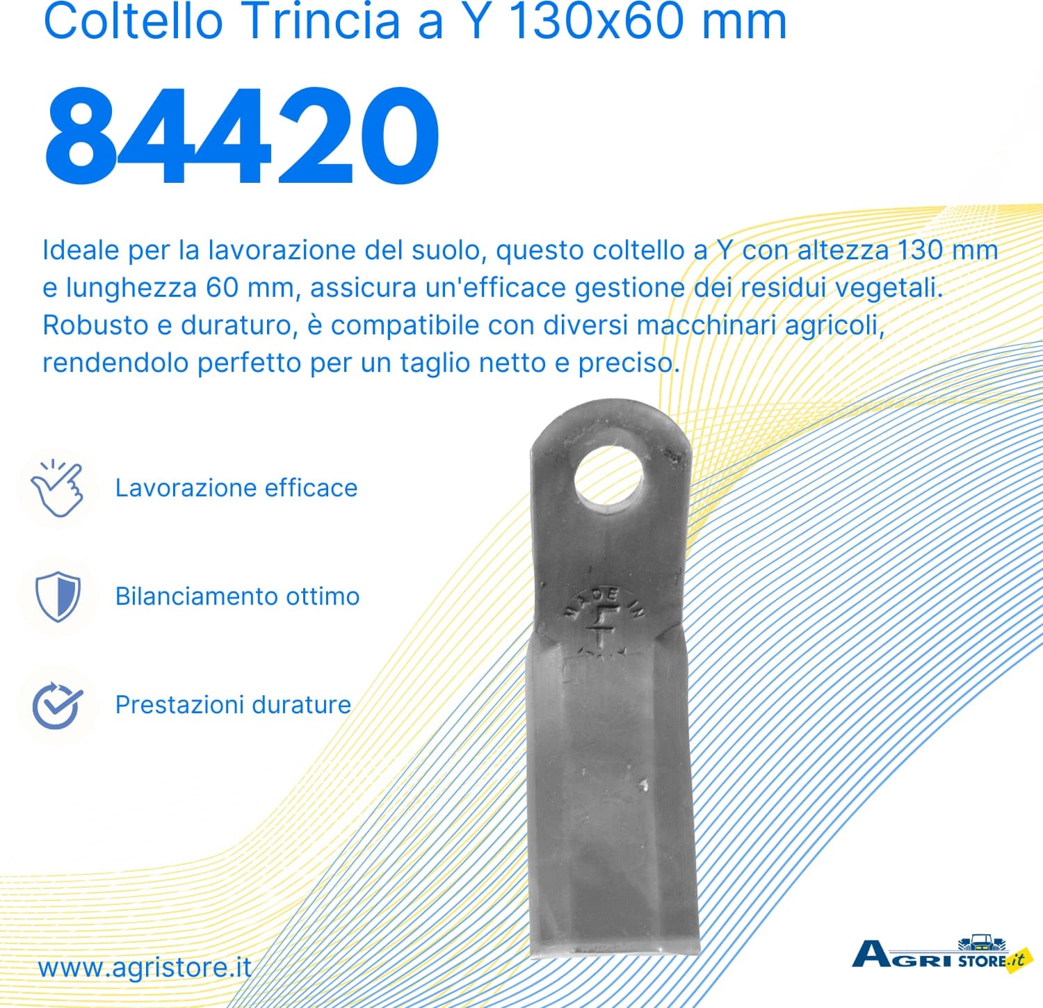 Coltello per trincia a Y altezza 130mm lunghezza 60mm - 6