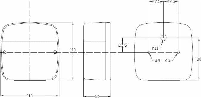 Fanale alogeno posteriore dx 110x110mm confezione da 2 pezzi - 2