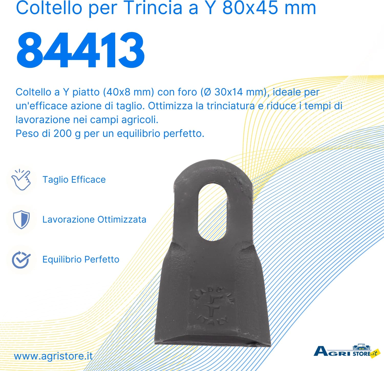 Coltello per trincia a Y altezza 80mm larghezza 45mm confezione da 5 pezzi - 6