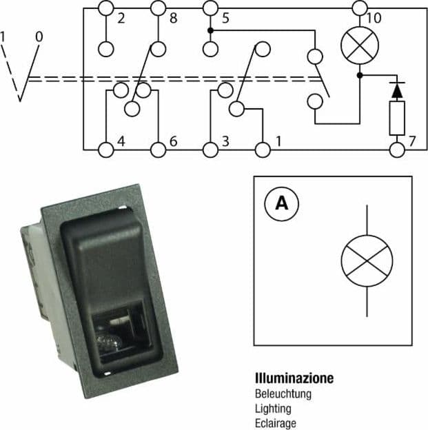 Interruttore basculante ON-OFF 12V luci di emergenza - 4