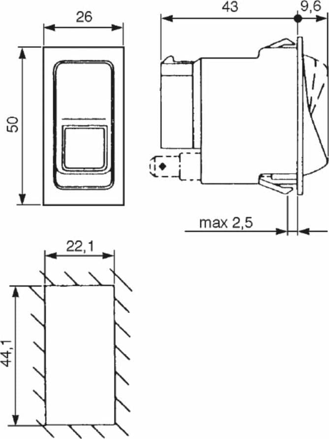 Interruttore basculante ON-OFF 12V fari abbaglianti - 2