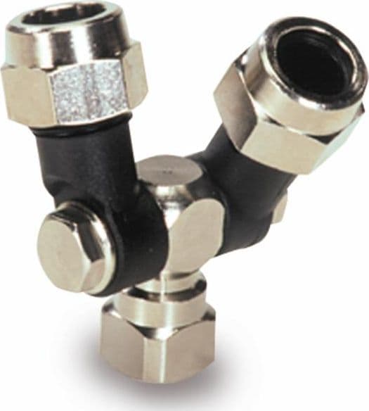 Getto snodato doppio con filetto femmina 1/4' confezione da 3 pezzi