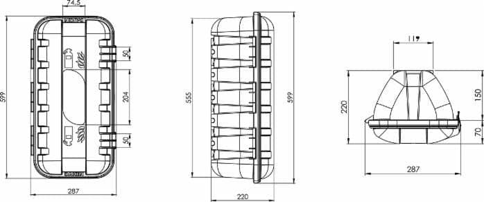 Cassetta porta estintore 6 kg 287x600x220mm - 2