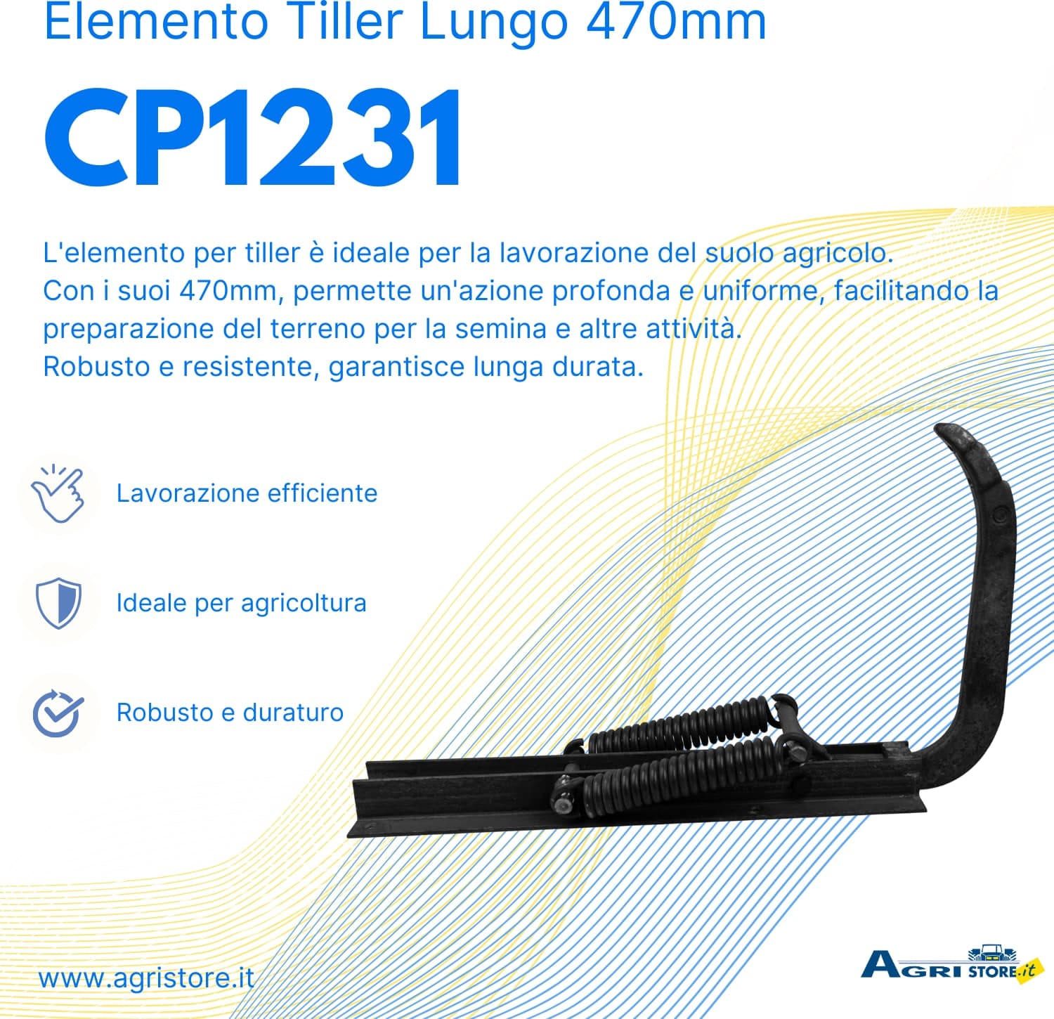 Elemento per tiller lungo da 470mm - 6