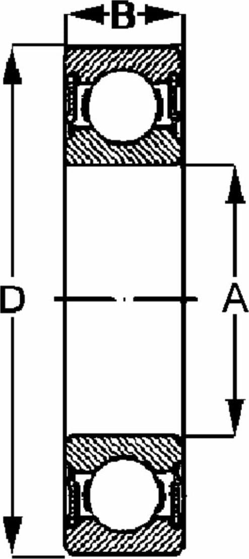 Cuscinetto radiale a sfere mod. 6304-2RSH - 3