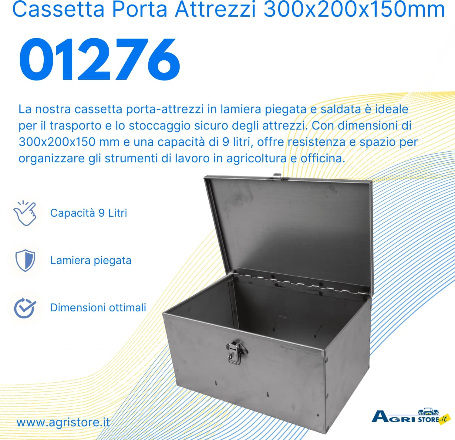 Cassetta porta attrezzi in lamiera 300x200x150mm - 5