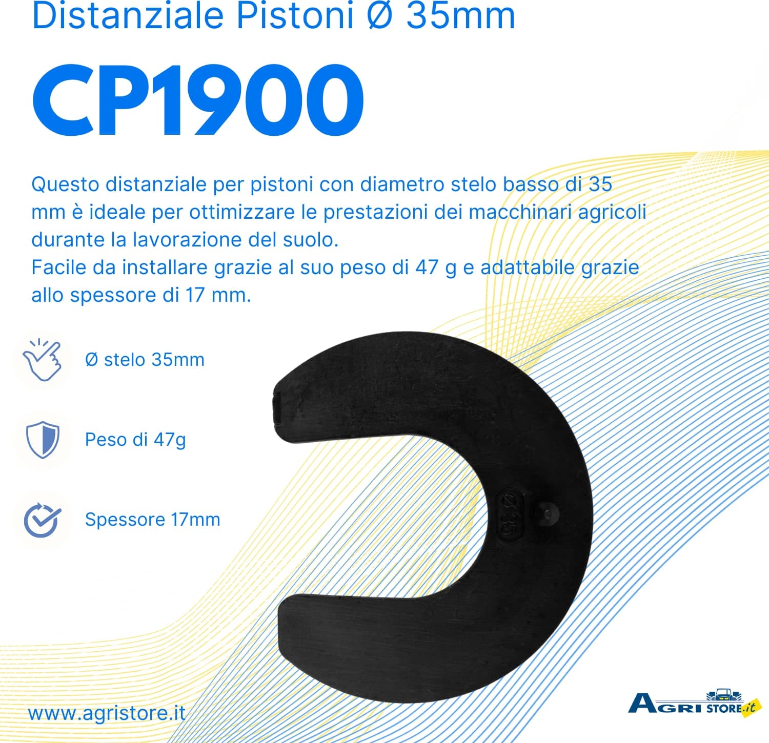 Distanziale per pistoni con Ø stelo basso 35mm - 6