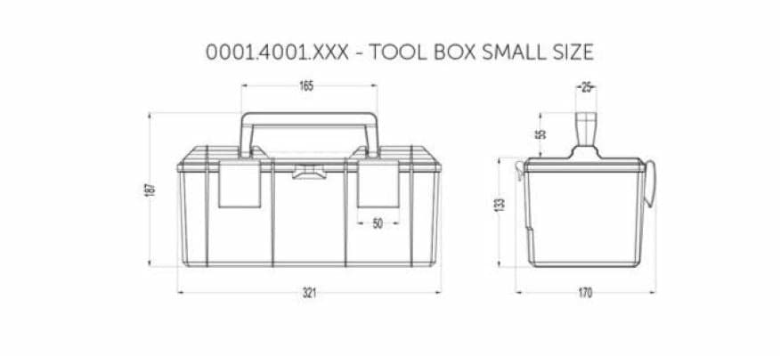 Cassetta porta attrezzi in plastica 320x150x130mm adattabile a Fiat 5137750 - 5